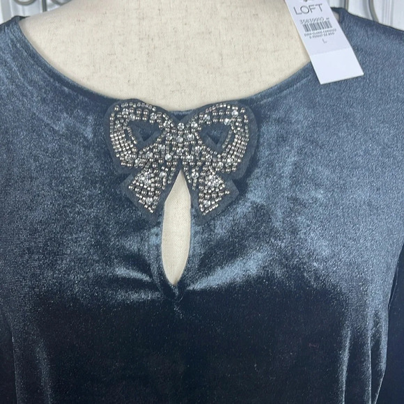 TOP
Embellished Bow Cozy Velour Top Sz L - Picture 11 of 12
